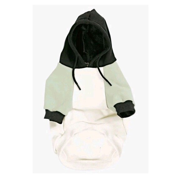 Spark Paws Color Block Dog Medium Hoodie - Olive Cream Hoodie - Picture 1 of 6